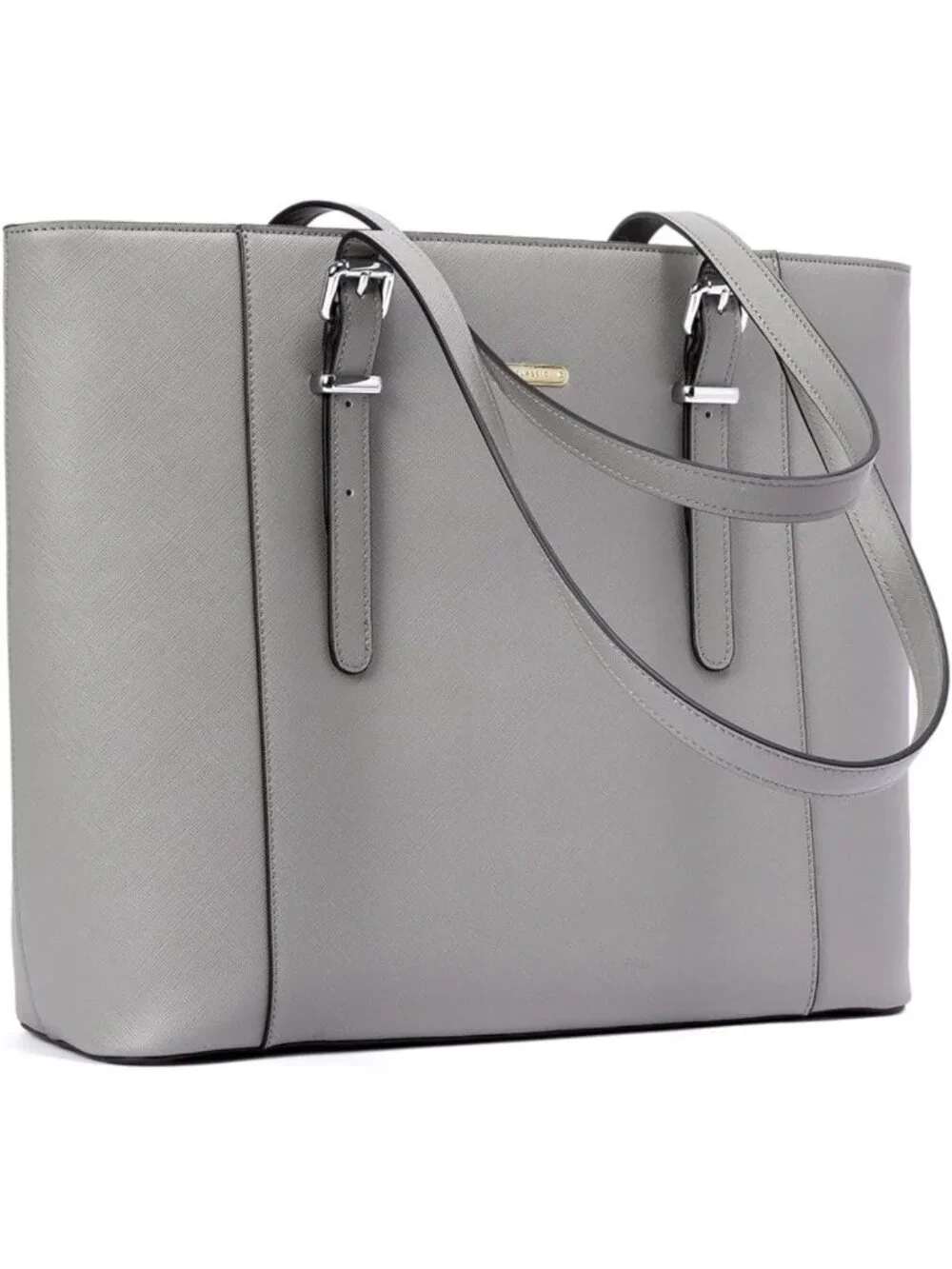 Vintage Leather Laptop Tote Bag for Women - 15.6